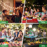 Fly Fans for Tables, Fly Repellent Fans Indoor Outdoor Food Fans Keep Flies Away, Fly Spinner Table Top with Holographic Blades, Bug Fans for Picnic, Party, BBQ (White, 4 Pack)