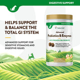 NaturVet – Advanced Probiotics & Enzymes - Plus Vet Strength PB6 Probiotic – Supports and Balances Pets with Sensitive Stomachs & Digestive Issues – for Dogs & Cats 240 ct