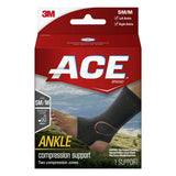 ACE Brand Compression Ankle Support, Small/Medium, Black, 1/Pack