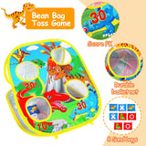 3 in 1 Bean Bag Toss Game for Kids, Toddler Toys for 2 3 4 5 Year Old Boys Girls Birthday Gifts, Dinosaur Cornhole Party Games Backyard Outdoor Outside Toys Ages 1-3 2-4 4-8 Christmas Easter Toy Game