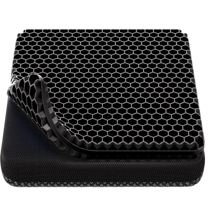 Gel Seat Cushion, Cooling (Super Large & Thick), Breathable Honeycomb Design Absorbs Pressure Points, Gel Cushion for Office Chair, Home Car seat Cushion for Wheelchair