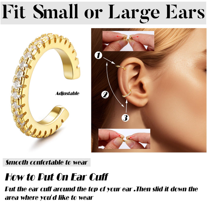 LOLIAS Ear Cuff Earrings for Women Non Piercing Gold Ear Cuffs 14K Gold Plated Ear Cuff for Non Pierced Ears Clip on Cartilage Earring Fake Earrings