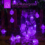 Solar Christmas Lights Outdoor Waterproof, 2-Pack 120 LED 72 FT Total, Crystal Globe Lights for Garden Yard Wedding Christmas Party Decor (Purple)