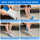 Kekoy Sock Aids for Putting Socks On and Off for Men and Women, Easy to Use Than Sock Aid Stocking Slider with Three-Finger, Sock Helper with Foam Handles for Disabled Aids, Elderly(1 Pack White)