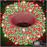 LJLNION 300 LED Christmas Lights, Extra Long 98.5FT Xmas String Lights Outdoor Indoor, 8 Lighting Modes, Plug in Waterproof Fairy Lights for Wedding Party Bedroom Decorations (Red & Green)