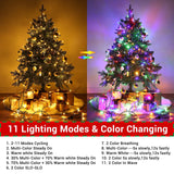 Joomer Color Change Christmas Lights 72ft x 2 Pack 200 LED 11 Modes Solar String Lights Waterproof Twinkle Fairy Lights for Garden, Patio, Fence, Balcony, Outdoors (Warm white to Multicolor)