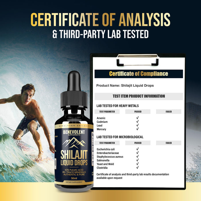 Pure Himalayan Shilajit Liquid Drops - 1000mg Natural Shilajit Drops - 85+ Trace Minerals & 40% Fulvic Acid for Energy Boost, Detox Cleanse, Strength & Immunity Support - 50 Day Supply