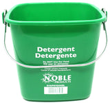 Small Green Detergent Bucket - 3 Quart Cleaning Pail - Set of 3 Square Containers