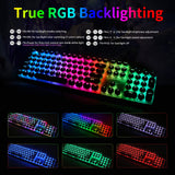 HUO JI E-Yooso Z-88 Wired Typewriter Style Mechanical Gaming Keyboard, Programmable RGB Backlit, Blue Switches - Clicky, Detachable USB-C Cable, Retro 104 Keys for Mac, PC, White