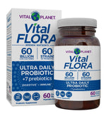 Vital Planet - Vital Flora Ultra Daily Probiotic 60 Billion CFU, Diverse Strains, Organic Prebiotics, Immune Support, Bloating Relief, Digestive Health Probiotics for Women and Men 60 Capsules