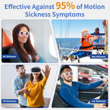 Hion Anti- Motion Sickness Glasses Raised Airsick Sickness Seasickness Glasses for Sport Travel Gaming Car sickness Glasses for Adults or Kids（2Pairs）