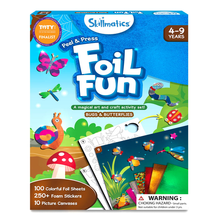 Skillmatics Art & Craft Activity - Foil Fun Bugs & Butterflies, No Mess Art for Kids, Craft Kits & Supplies, DIY Creative Activity, Christmas Gifts for Boys & Girls Ages 4, 5, 6, 7, 8, 9