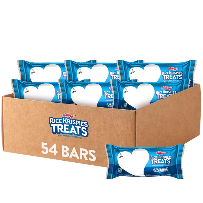 Rice Krispies Treats Crispy Marshmallow Squares, Kids Snacks, Cereal Bars, Original, 3.329lb Box (54 Bars)