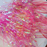 BRAVESHINE Clear Pink Party Decoration Iridescent Foil Fringe Backdrops - 2 Pack 3.2 x 6.5 ft Metallic Tinsel Photo Booth Pros Streamer Curtains for Birthdays Engagement Christmas Parties