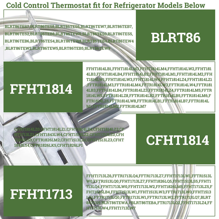 Vypart 5304421256 Refrigerator Temperature Control Thermostat Fit for Frigidaire FRT,GLR,GRT,WRT,PLH,CRTE Replace 241537103 5304421256,5304445058,241537101,5304421256