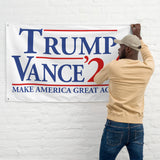 Donald Trump and J.D. Vance 2024 Make America Great Again 3x5 Flag | Trump Vance '24 Single-Side Flag Banner with Grommets on Side