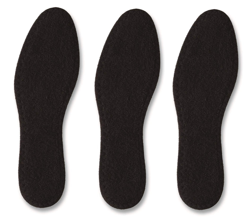 Pedag Summer | Pure Terry Cotton Insoles | Handmade in Germany | Absorbs Sweat & Controls Odor | Ideal for Wear Without Socks | Washable | US Women 7/ EU 37 | Black | 3 Pair