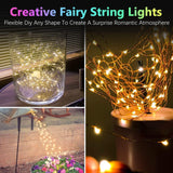 2 Pack Each 33Ft 100LED Battery Operated Fairy Lights with Remote, Waterproof Battery Christmas Twinkle Lights with Timer, String Lights for Bedroom Christmas Decorations (Warm White)