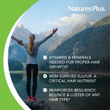 NaturesPlus Women’s Ultra Hair Plus - 60 Sustained Release Tablets, Pack of 2 - Nutritional Support for Healthy Hair Structure - Gluten Free - 60 Total Servings