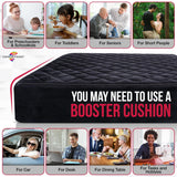 COMFORTANZA Chair Seat Cushion - 16x16x5 Memory Foam Square Thick Non-Slip Pads for Kitchen, Dining, Office Chairs, Car Seats - Booster Cushion - Comfort and Back Pain Relief - Medium Firm - Black