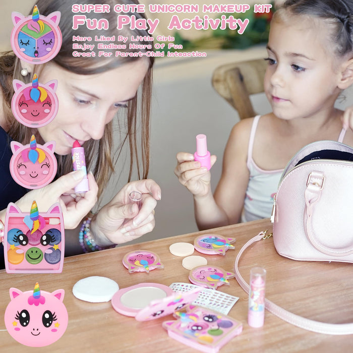 Kids Makeup Kit for Girl - Washable Non-Toxic Kid Make Up Toys, Makeup Set for Toddlers, Children Princess Little Girls Play Makeup, Christmas Birthday Gifts for 4 5 6 7 8 9 10 Year Old Girls