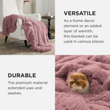 Bedsure Soft Dusty Pink King Size Blanket for Bed, Fluffy Fuzzy Large King Blanket for Winter, Cozy Plush Sherpa Fleece Faux Fur Blanket, Thick Warm Christmas Blanket Gifts for Women, Men, 108x90