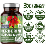 Number One Nutrition N1N Premium Berberine Plus 120 Caps, 1200mg [Non-GMO, US Made] Natural Supplement Supports Anti-Aging, Cellular Health, Energy and Digestion