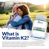 Vitamin K2 MK 7 200mcg - 365 Vegan Tablets (not Capsules) - 1 a Day - 1 Year Supply - High Strength VIT K2 Menaquinone - Made in The UK - Nu U Nutrition