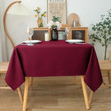 Biscaynebay Textured Fabric Christmas Square Table Cloth 70x70 Inch, Burgundy Water Resistant Tablecloths for Dining, Kitchen, Wedding, Parties etc. Machine Washable