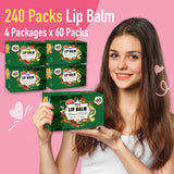 AZEN 240 Pack Lip Balm, Natural Lip Balm Bulk, Lip Care Product, Moisturizing Lip Balm for dry cracked lips - 10 Flavors