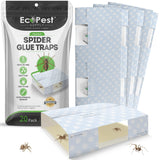 Spider Traps – 20 Pack | Sticky Indoor Glue Trap for Spiders and Other Bugs and Crawling Insects | Adhesive Spider Bait Trap, Monitor, Killer and Detector for Pest Control