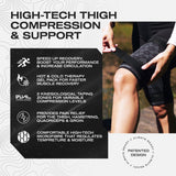 Always Ready, Thigh Compression Support Sleeve (2 Per Pack) with Hot & Cold Gel Pack for Hamstring & Quadricep Muscle Strains & Injury, Men & Women, Two Adjustable Compression Straps, Non-Slip (XXL)