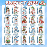 Tondiamo 20 Pcs Christmas Diamond Painting Keychains Snowmen Diamond Painting Keychains 5d DIY Diamond Art Kits Ornaments Diamond Painting Rhinestone Pendant Christmas Hanging Diamond Art for Kids