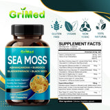 Premium Sea Moss 30:1 Extract 16,100mg with Ashwagandha, Burdock Bladderwrack, Black Seed for Immune System, Skin, Digestion & Energy- Made in The USA (150 Count (Pack of 1))