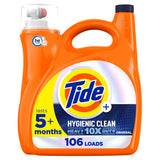 Tide Hygienic Clean Heavy 10x Duty Liquid Laundry Detergent, HE Compatible, Original Scent, 149 fl oz, 106 loads