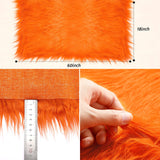 Faux Fur Fabric Christmas Fluffy Fuzzy Craft Shaggy Synthetic Plush Patch Sewing Fur Cuts for DIY Halloween Winter Costume Gnome Beard Miniature Dolls Costume Rugs Mats (Orange,60 x 18 Inch)