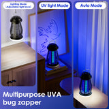 Cordless Bug Zapper Outdoor & IP67 Waterproof Mosquito Zapper Indoor & Camping 4800mAh Electric Wireless Fly Zapper Portable Fly Trap (Black)