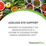 Natures Plus AgeLoss Eye Support - 60 Capsules - with Lutein, Astaxanthin & Zeaxanthin - Vegetarian, Gluten Free - 30 Servings