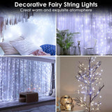 8-Pack White Fairy Lights Battery Operated with Timer, Waterproof 16FT 50 LED String Lights Outdoor Indoor, Twinkle Lights for Bedroom Dorm Wedding Birthday Christmas Parties Centerpiece (Cool White)