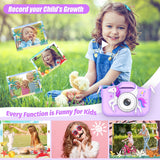 2024 Upgrade Unicorn Kids Camera for Girls, Christmas Birthday Gift for Girls Boys, 1080P HD Selfie Digital Video Camera for Toddlers, Cute Portable Little Girls Boys Gifts Toys for 3 4 5 6 Years Old