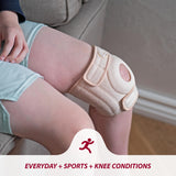 KARM Kids Knee Brace for Knee Pain Support - Knee Brace for Kids Osgood Schlatter Knee Brace Youth, MCL, Sports, Meniscus Tear. Knee Support for Kids. Child Knee Brace Support for Boys, Girls (Beige)