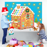 Shappy 56 Pcs Christmas DIY Felt Gingerbread House for Toddlers Kids 3.8 ft Wall Felt Ornament Kits Felt Craft Include Snowman Advent Calendar and 35 Detachable Kits Xmas Gifts Hanging Party Supplies