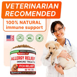 STRELLALAB Dog Allergy Relief + Probiotics for Dogs - Itchy Skin Treatment + Omega 3 & Pumpkin, Dog Allergy Chews & Anti Itch Support Supplement, Dogs Itching & Licking Treats, Dog Itch Relief Chew