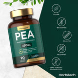 Palmitoylethanolamide Pea 450mg | Levagen Plus PEA | 90 Vegan Capsules | by Horbaach