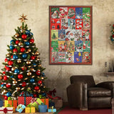 Advent Calendar 2024 Christmas Puzzle for Adults 1000 Pieces, PICKFORU Countdown to Christmas Calendar Vintage Jigsaw Puzzle, Winter Holiday Puzzle