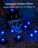 merrynights Flameless Candles, 24 Pack Tea Lights Candles Battery Operated, LED Tealight Candles, Realistic Tea Lights for Halloween Christmas Party Decor -D 1.5” x H 1.25” -Blue Candles