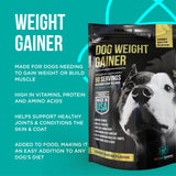 PET CARE Sciences Dog Weight Gainer - Weight Gain Supplements for Dogs - Canine and Dog Muscle Builder - Dog Protein Powder - High Calorie Dog Food Supplement - Made in The USA