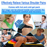 VISKONDA Shoulder Brace - Support and Compression Sleeve,Rotator Cuff Shoulder Brace for Men&Women,for AC Joint Pain Relief,Arm Stability,Injuries&Tears,Bursitis,Swelling,Tendonitis(Small)