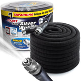 PORKCET HOSE Silver Bullet 100 ft Turbo Shot Nozzle Multiple Spray Patterns Expandable Garden Hose 3/4 in Solid Aluminum Fittings Lightweight and No-Kink