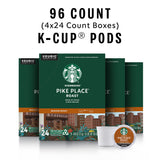 Starbucks K-Cup Coffee Pods, Medium Roast Coffee, Pike Place Roast for Keurig Brewers, 100% Arabica, 4 boxes (96 pods total)